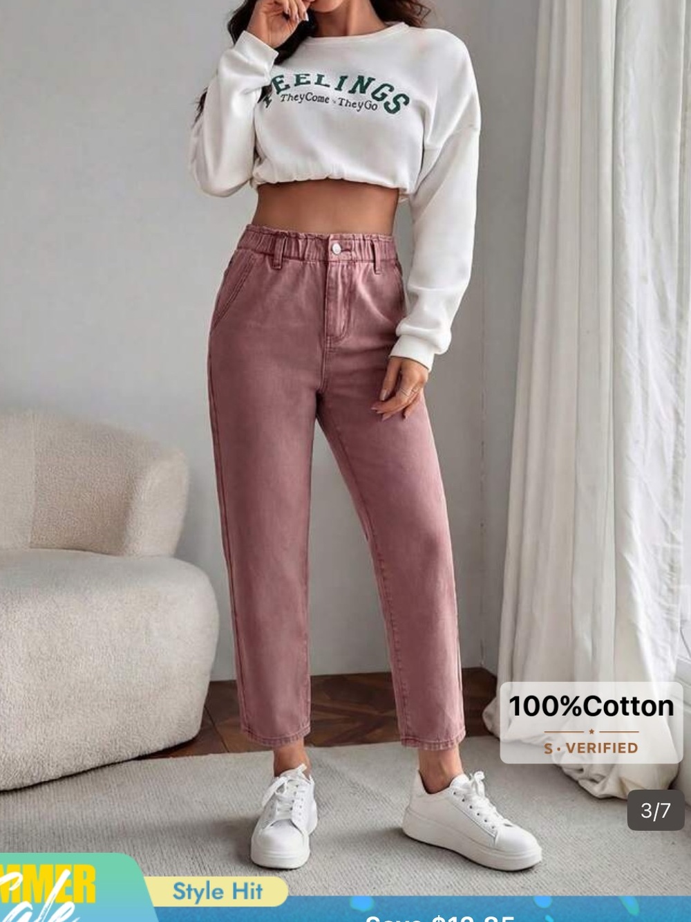 NWT Dusty Pink Mom Jeans